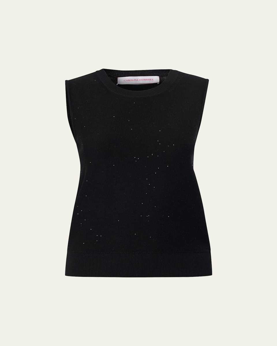 Sequined Wool-Blended Tank Top